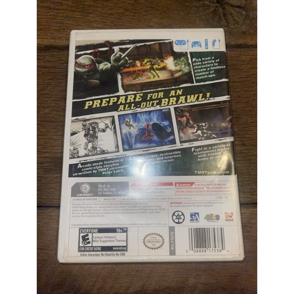 Teenage Mutant Ninja Turtles Smash Up Nintendo Wii W/ Manual & Tested